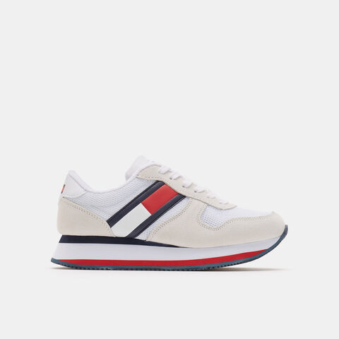 Zapatillas Tommy Hilfiger Mujer Lazos, Blanco Zapatillas Tommy Hilfiger Mujer Lazos, Blanco
